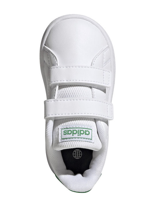 Advantage Lifestyle Court Kids Sneakers with Hoop & Loop Closure Cloud White / Green / Core Black