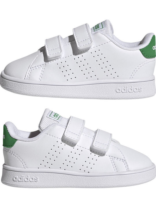 Advantage Lifestyle Court Kids Sneakers with Hoop & Loop Closure Cloud White / Green / Core Black