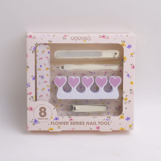 Set of 8 Nail Tools Flower Series