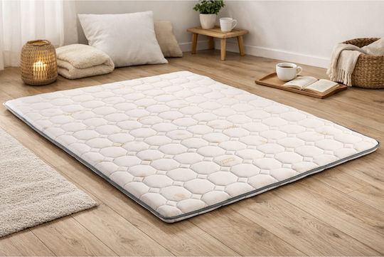 Topper Saltele Din Spumă Bumbac Dublu Alb 150x (180x200x5cm)