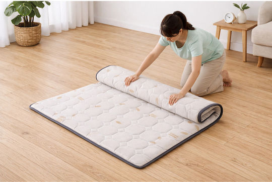 Topper Saltele Din Spumă Bumbac Dublu Alb 150x (180x200x5cm)