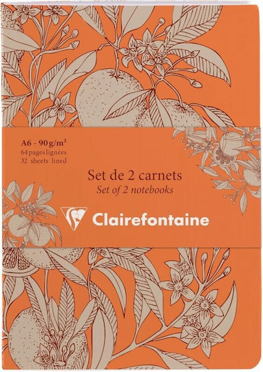 Clairefontaine Set Of 2 Notebooks A6 32 Sheets With White Pages White GREEN