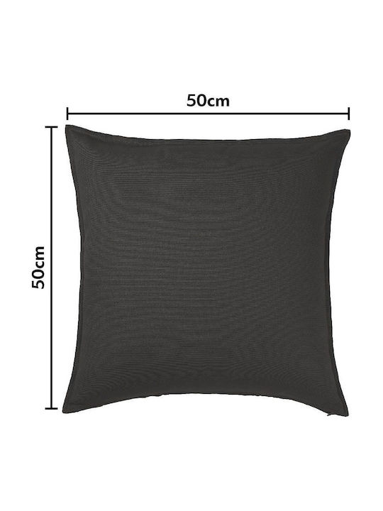 Kids Throw Pillow Couch Black 100% Cotton Includes Filling 50x50cm