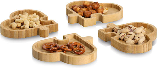 Wooden Dessert Tower Stand 4 Slots Ø24cm W24xL1.8cm