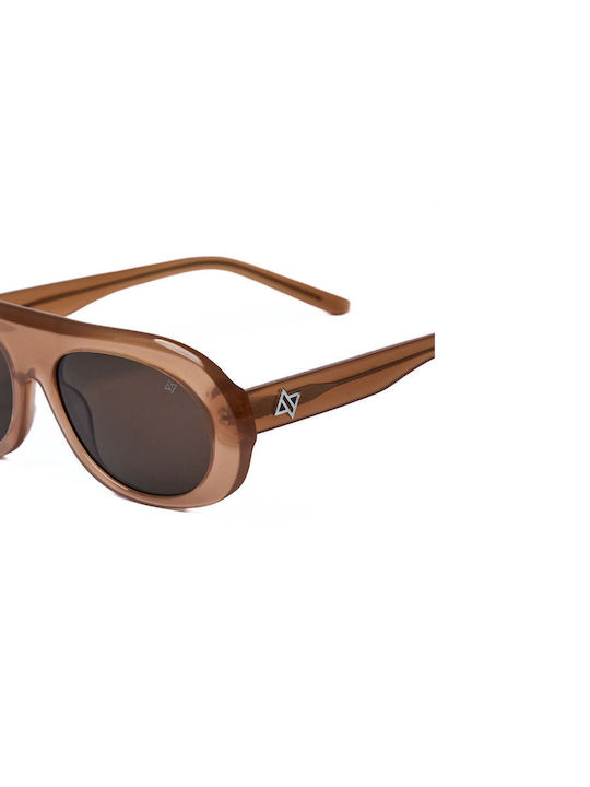 AV Sunglasses Lexi Ochelari De Soare Unisex Cu Ramă Bej Din Plastic Și Lentile Bej