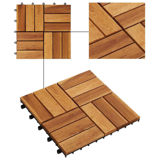 vidaXL Material for Garden Flooring Made of Wood 30x30cm 10 Pieces