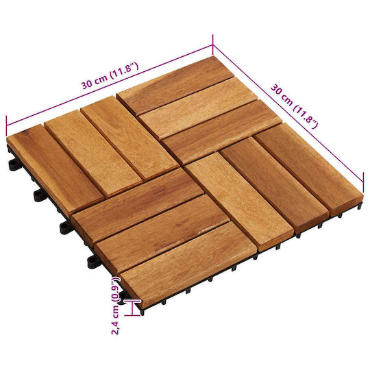 vidaXL Material for Garden Flooring Made of Wood 30x30cm 10 Pieces