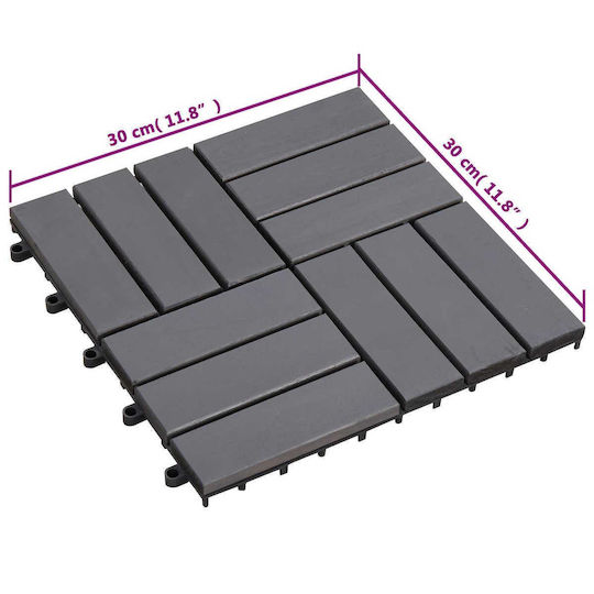 vidaXL Material for Garden Flooring from Wood 30x30cm 10 Pieces