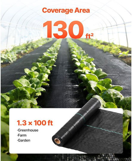 Vevor JBXBZ13100FTMCPP2001V0 Геотекстил За Земно Покритие 90гр/м² 0.4x30.5м Черен