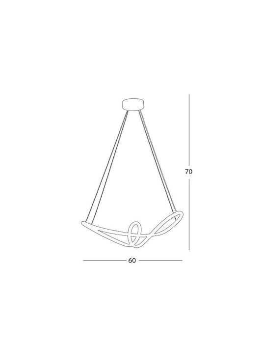 Gelkén Luxurious Metal Led Mount Ceiling Light Daylight Charcoal 60x25x70cm