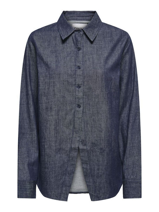 Cămașă Denim De Damă Cu Mâneci Lungi Dark Blue Denim