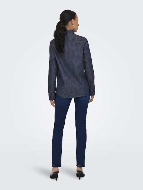 Cămașă Denim De Damă Cu Mâneci Lungi Dark Blue Denim