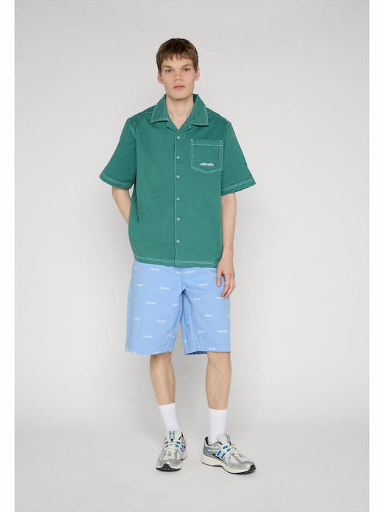 Short Sleeve Shirt In Wide Line Green