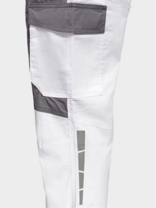 Stenso Stretch Pantaloni de Lucru Albi