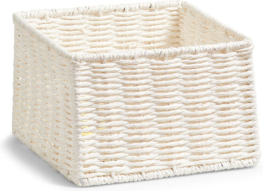 White Storage Basket 16x16x11cm 2 Pieces