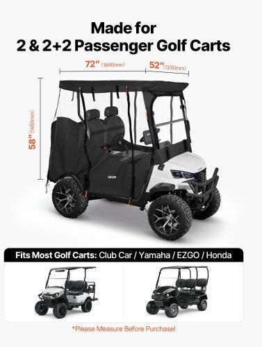 Golf Cart Cover Vevor Visible Full Enclosure Golf Cart 2&2+2 Passengers Waterproof Car Cover Oxford Fabric Oxford 600d Fits Most Club Car Yamaha Ezgo Honda PVC Coating & Windproof Design