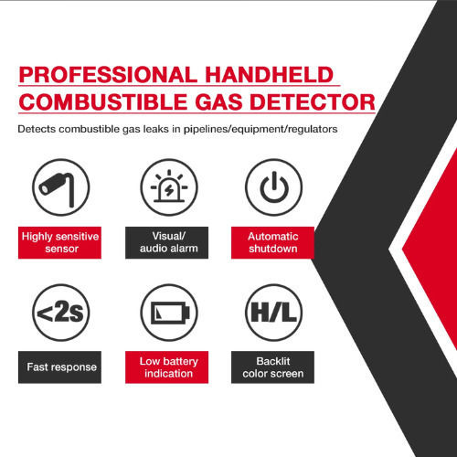Habotest HT609 Gas Meter CH4 / C3H8 / C4H10 / CO / NH3 / C3H6O / LEL