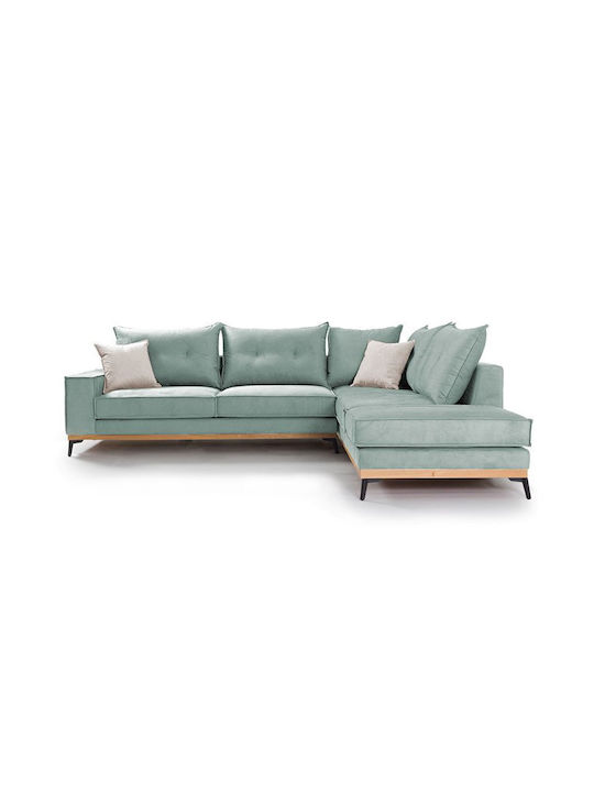 Lila Γωνιακός Καναπές με Αναστρέψιμη Γωνία Ciel Cream 290x235x95εκ.