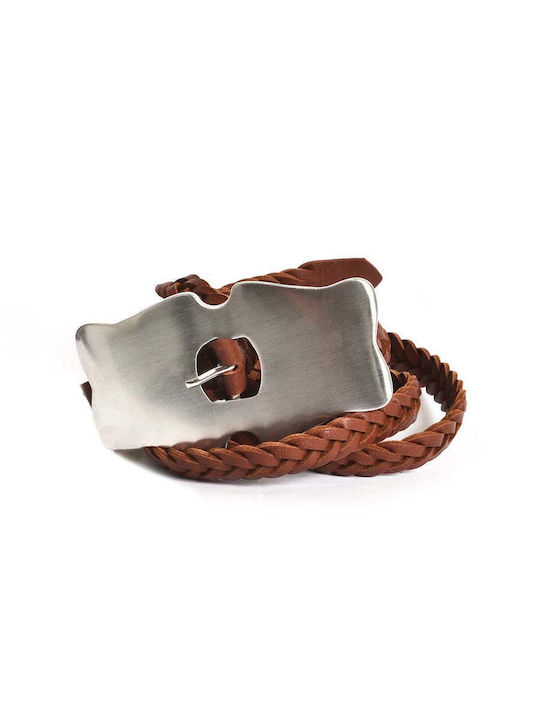 Wide Leather Women's Belt Burgundy