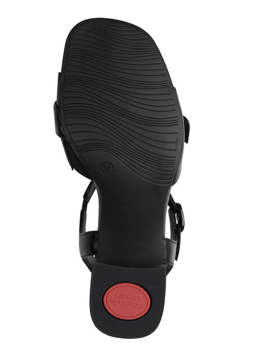 Damen Sandalen Aus Leder Schwarz