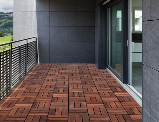 Decking Board for Garden Flooring from Wood 30x30cm 4 Pieces