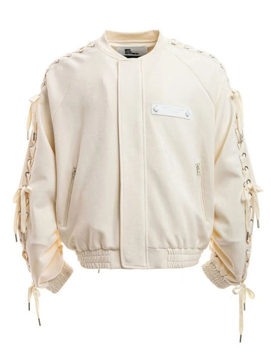 Mod Wave Movement Bomber Jacket Beige