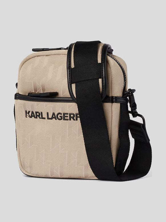 Herren Schulter / Crossbody Tasche Beige