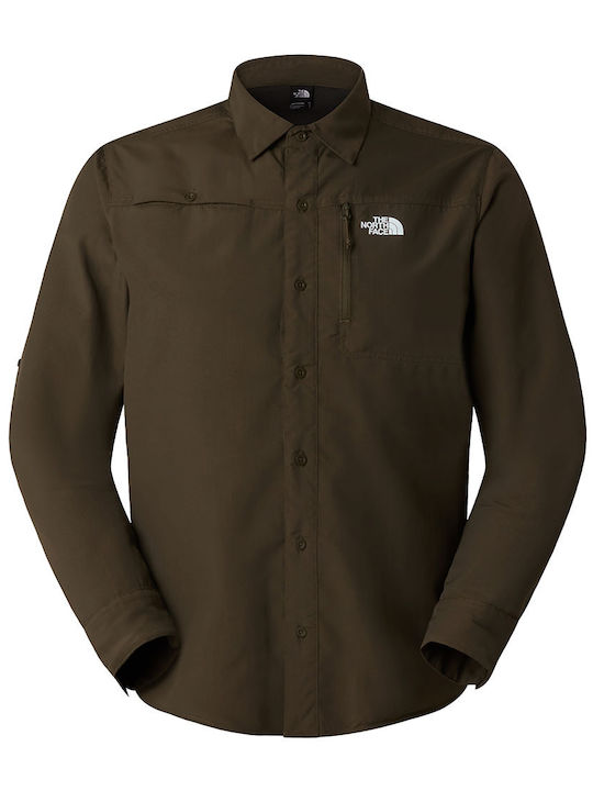 Μακρυμάνικo Πουκάμισο σε Κανονική Γραμμή New Taupe Green