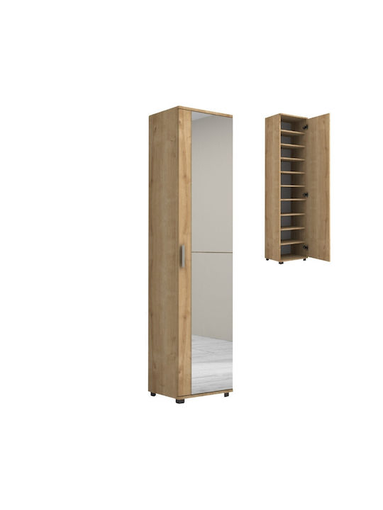 Einzeltür Kleiderschrank Visla mit Spiegel Natural Beech 45x36x187cm