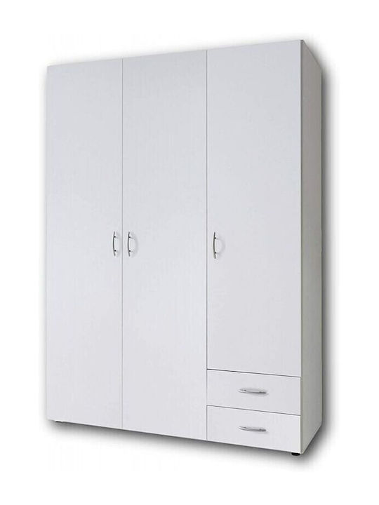 Triple Door Wardrobe A_base White 177x52x120cm