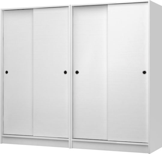 Four Door Sliding Regio 200x60x181cm White Four Door Sliding Regio 200x60x181cm White