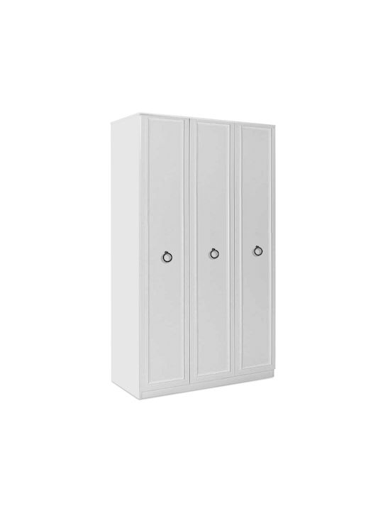 Тройна врата Гардероб Hampton Бял 103x52x185см