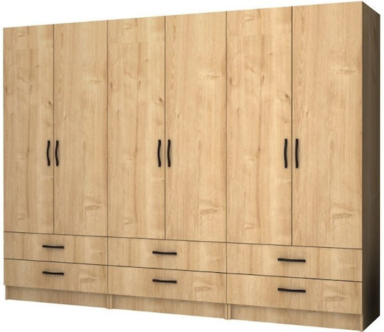 Șase uși Ricardo 240x51.8x181cm Natural Beech Șase uși Ricardo 240x51.8x181cm Natural Beech