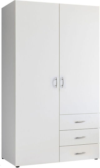 Harry Δίφυλλη Ντουλάπα 101x51x176cm Λευκή