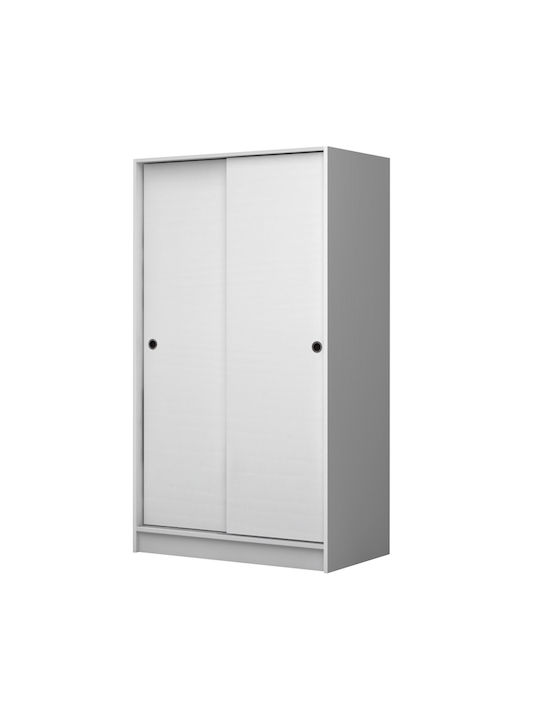 Regio Δίφυλλη Ντουλάπα Συρόμενη Λευκό 100x60x181cm