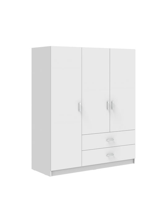 Ușă triplă Dulap de Haine Royal Alb 150x58x177cm