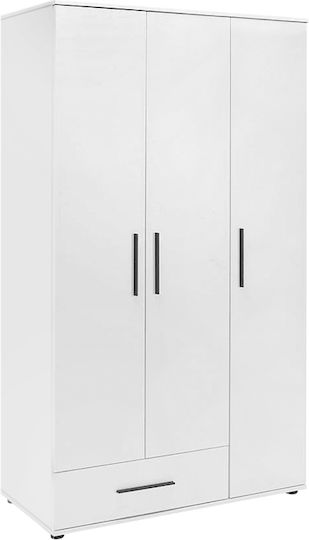 Bianco Τρίφυλλη Ντουλάπα 103x52x187cm Λευκό Bianco Τρίφυλλη Ντουλάπα 103x52x187cm Λευκό