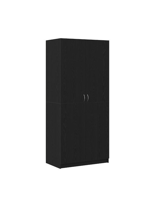 Ușă dublă Dulap de Haine Black Walnut 90x52x200cm