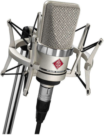 Neumann TLM 102 Studio Set Set Condenser Microphone XLR Shock Mounted for Vocals in Silver Color