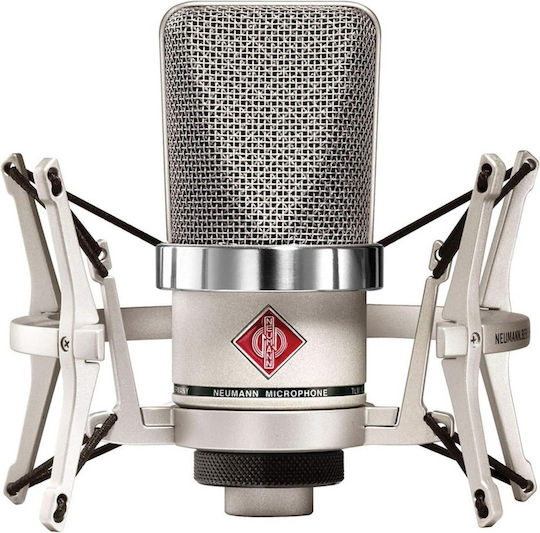 Neumann TLM 102 Studio Set Set Condenser Microphone XLR Shock Mounted for Vocals in Silver Color