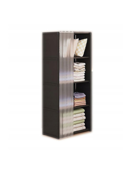 Single Door Wardrobe Black 40x28x125cm