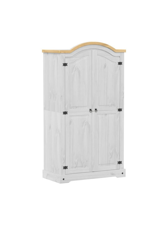 Double Door Wardrobe Corona White 102x52x186cm