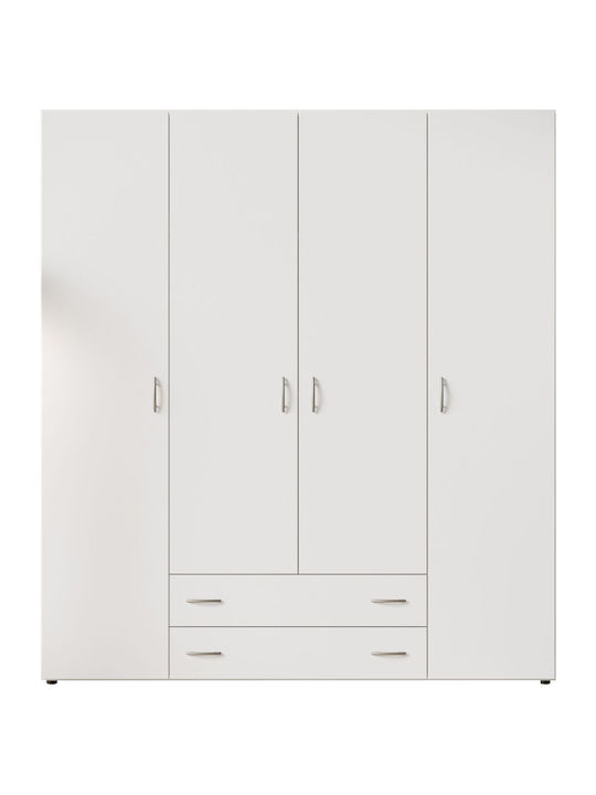 Four Door Wardrobe Α_Base White 160x52x177cm