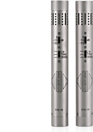 Sontronics STC 1S Condenser (Small Diaphragm) Microphone XLR Shock Mounted for Vocals in Silver Color