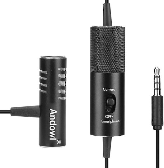 Andowl Q933S Πυκνωτικό Μικρόφωνο 3.5mm Πέτου, Clip On για Κινητό