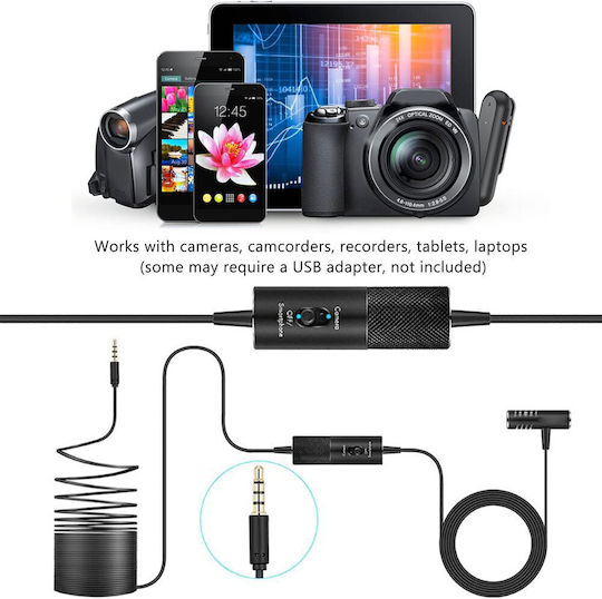 Andowl Q933S Πυκνωτικό Μικρόφωνο 3.5mm Πέτου, Clip On για Κινητό