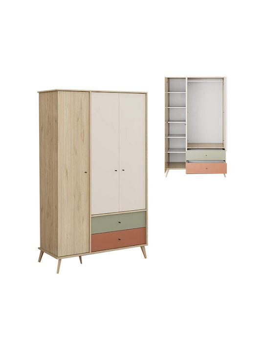 Terra Τρίφυλλη Ντουλάπα Florida Oak 121x54x200cm