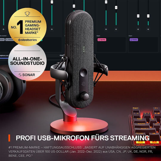 SteelSeries ALIAS Πυκνωτικό Μικρόφωνο με USB Type-C Επιτραπέζιο