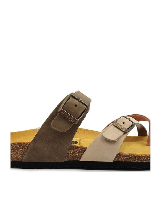 Leather Women's Anatomic Sandals Maquillaje/Hielo/Khaki