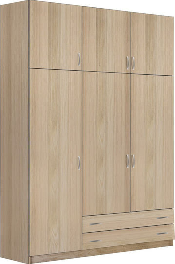 Τρίφυλλη Ντουλάπα με Πατάρι 152x60x233cm Λαττέ